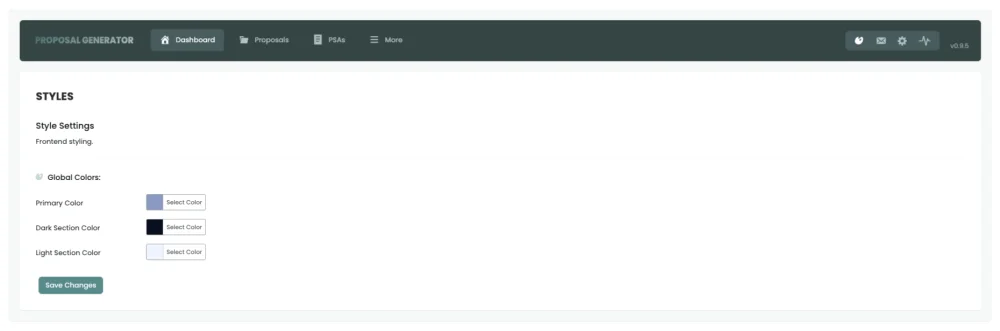 Proposal Generator Styling Options